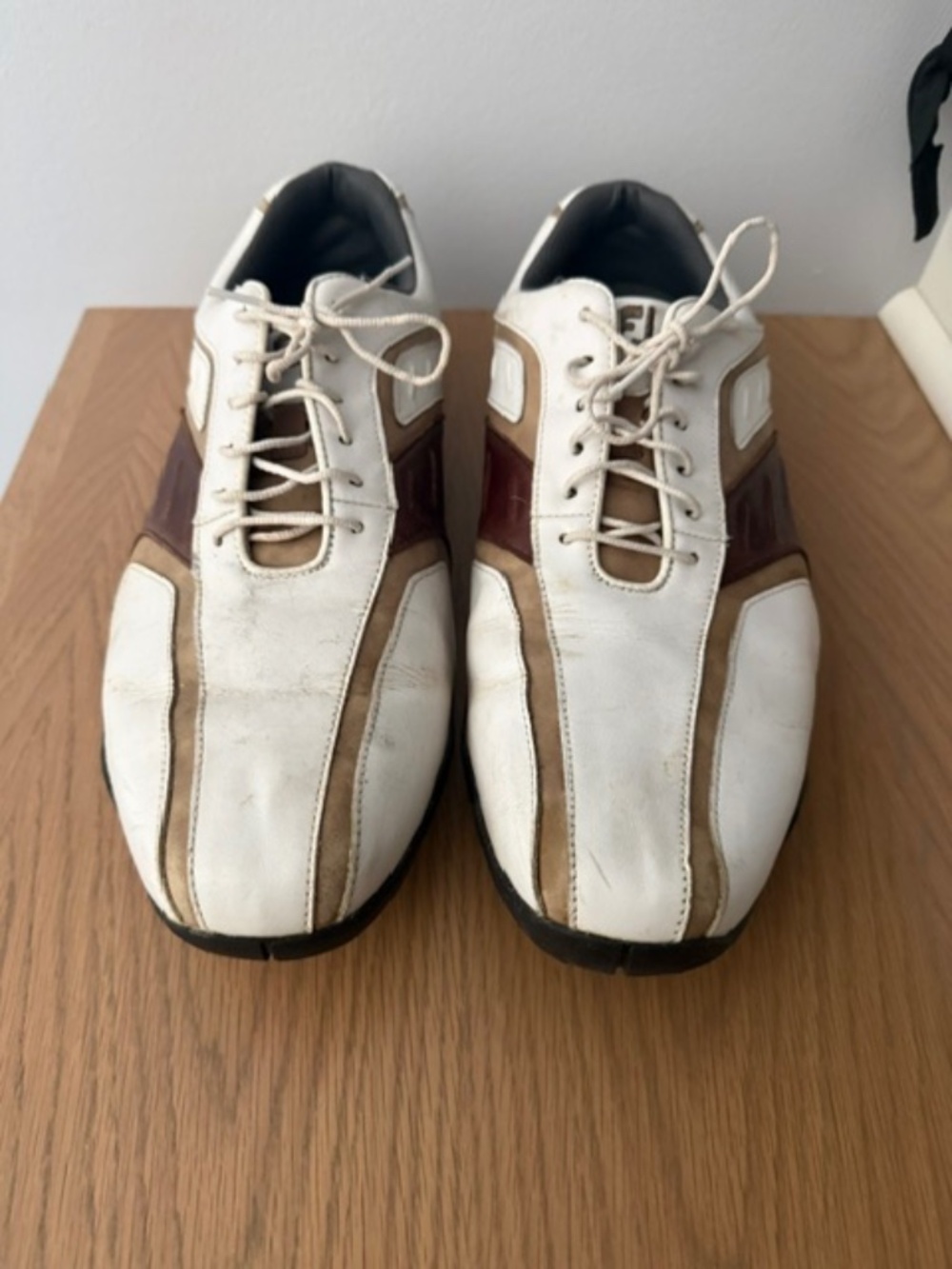 Men's FootJoy Classics Tour 13 Wide Brown & White Golf Shoes
